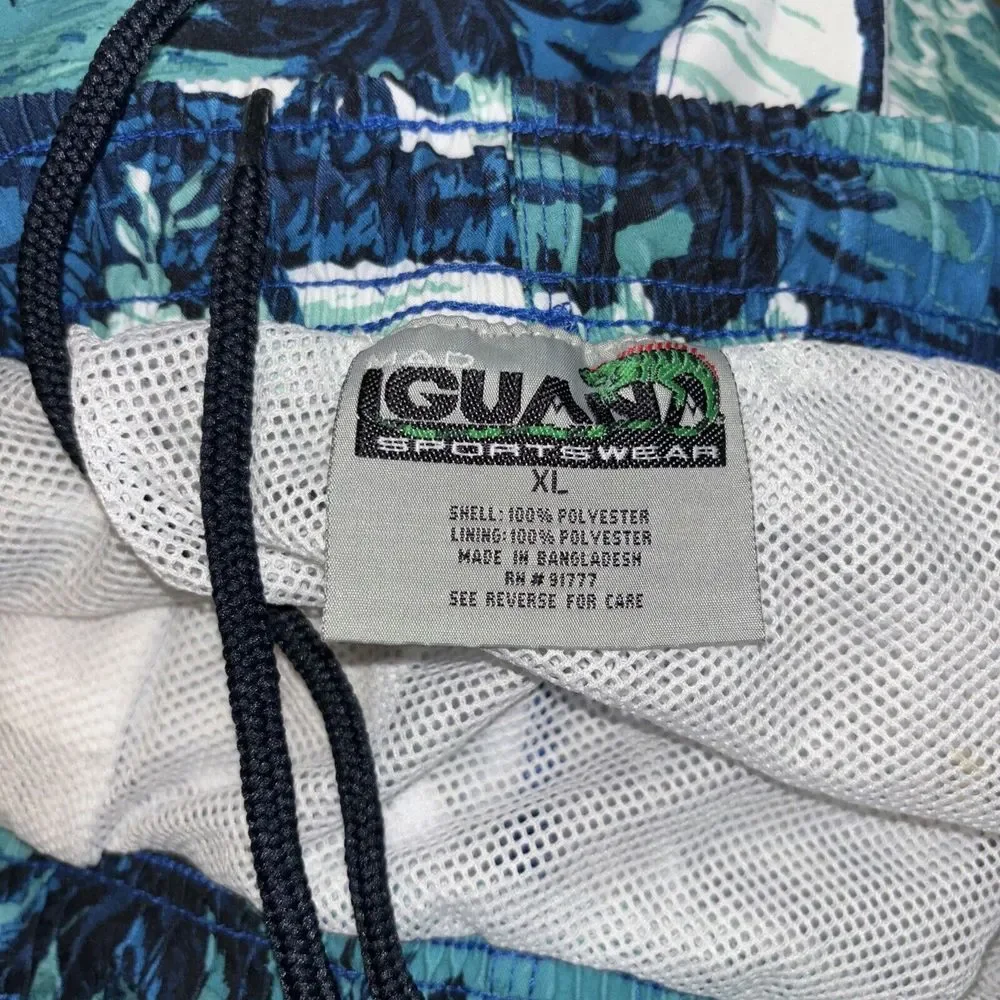 VTG 90s Mad Iguana Sportswear XL Swim‎ Trunks Board Shorts Lined Tropical Beachy